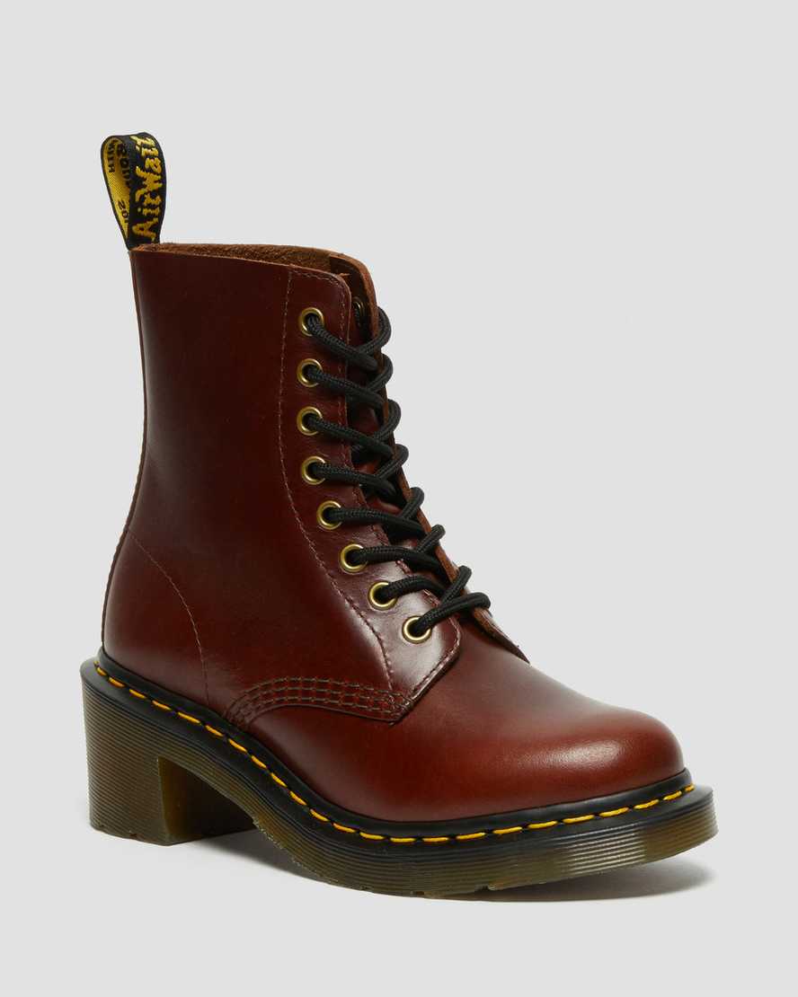 Dr. Martens Clemency Deri Heeled Kadın Bağcıklı Bot - Bot Kahverengi |OVZWG6504|